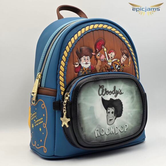 Loungefly Disney Pixar Toy Story Woody’s Roundup Lenticular Mini Backpack Set - Picture 4 of 9